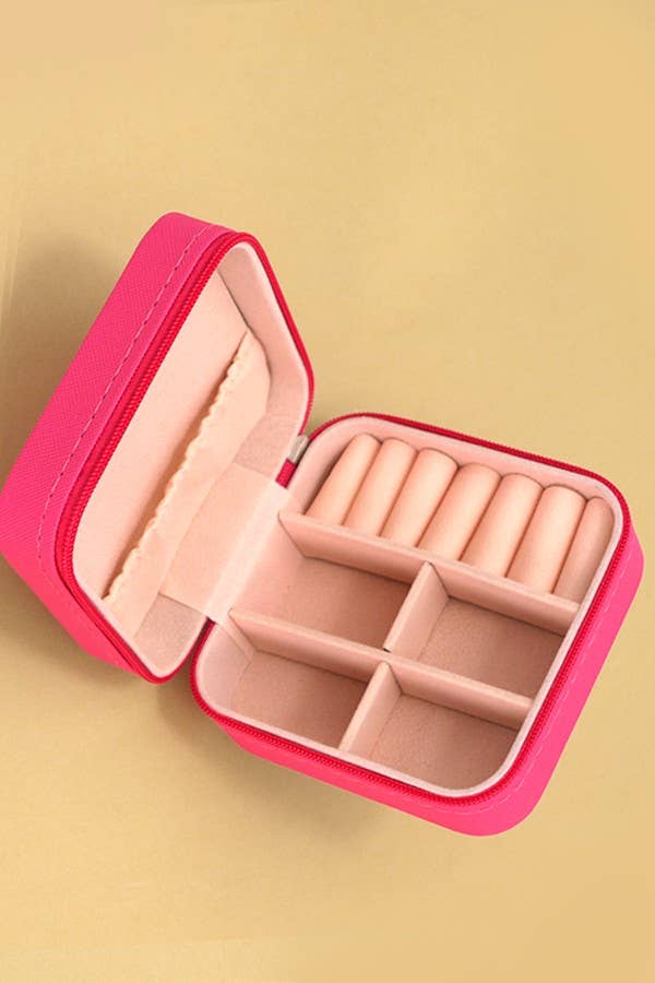 JEWELRY ORGANIZER TRAVEL BOX CASE | 40P532: LT Pink