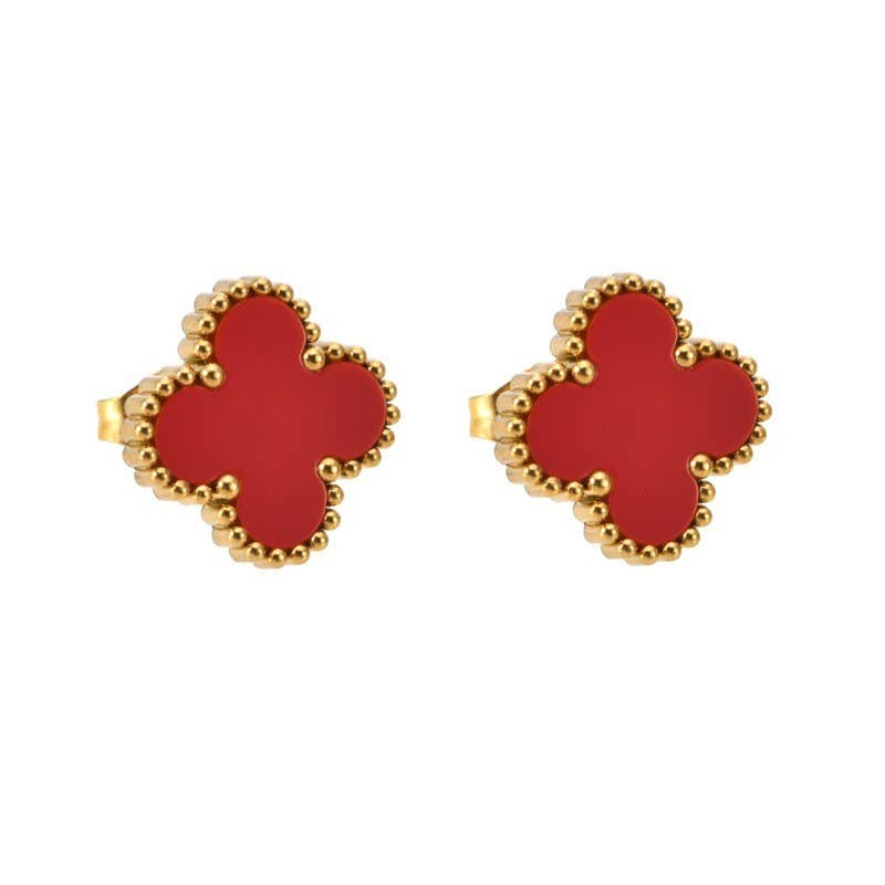 VINTAGE CLOVER  STUD EARRINGS