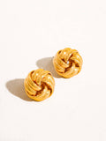 Alix Weaved Classic Studs: Yellow Gold