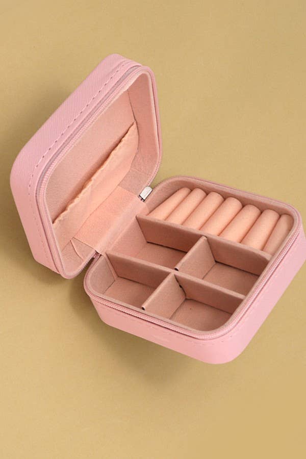 JEWELRY ORGANIZER TRAVEL BOX CASE | 40P532: LT Pink