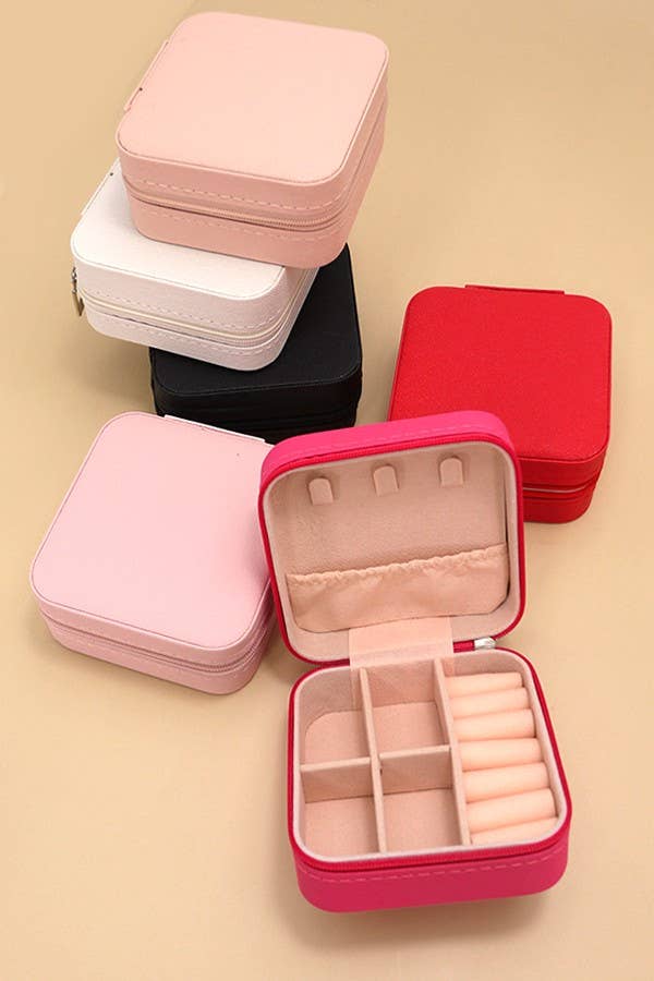 JEWELRY ORGANIZER TRAVEL BOX CASE | 40P532: LT Pink