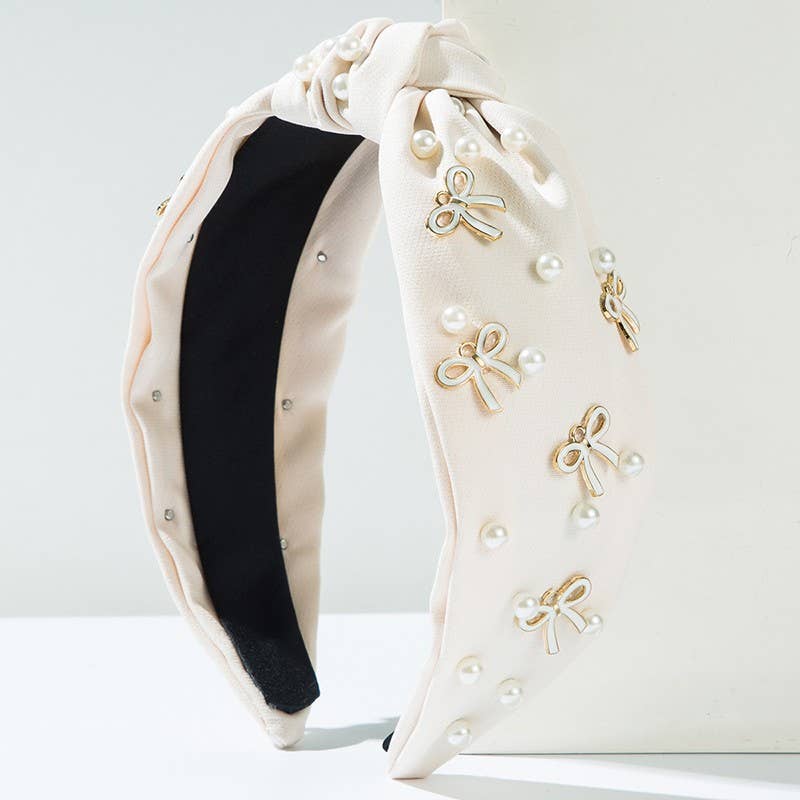 PEARL BOW HAIR BAND HEADBAND