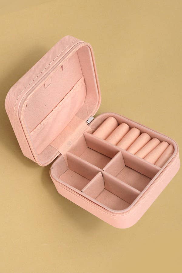 JEWELRY ORGANIZER TRAVEL BOX CASE | 40P532: LT Pink