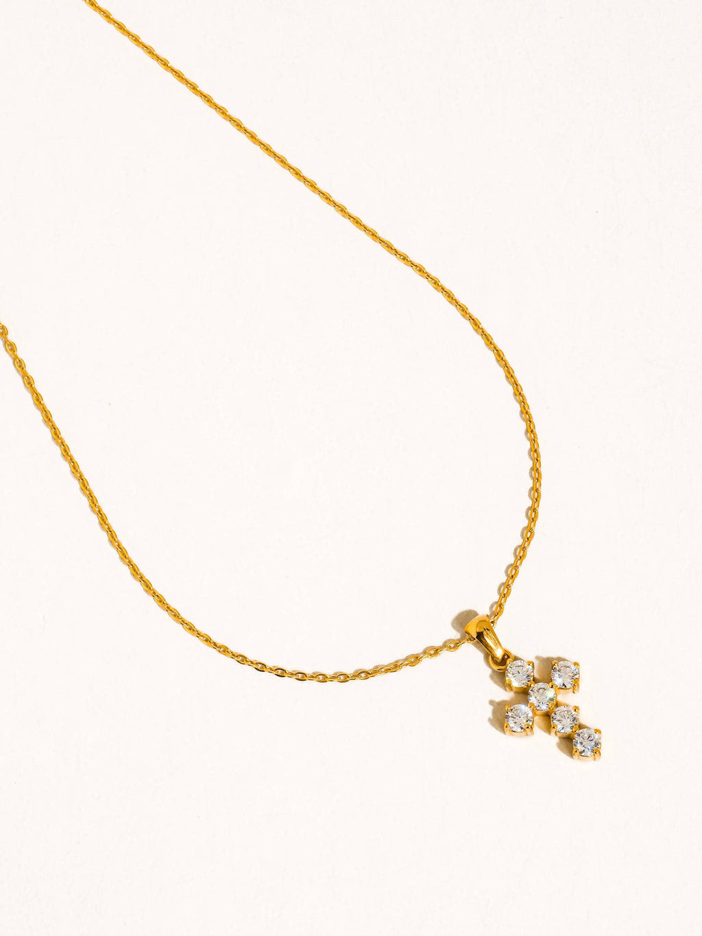 Raimon  Cross Necklace: Yellow Gold