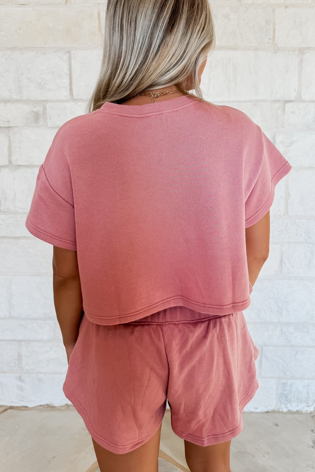 Blossom 2pcs Cropped Tee and Ruffle High Waist Skort Set: Blossom