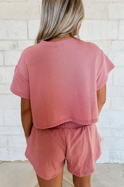 Blossom 2pcs Cropped Tee and Ruffle High Waist Skort Set: Blossom