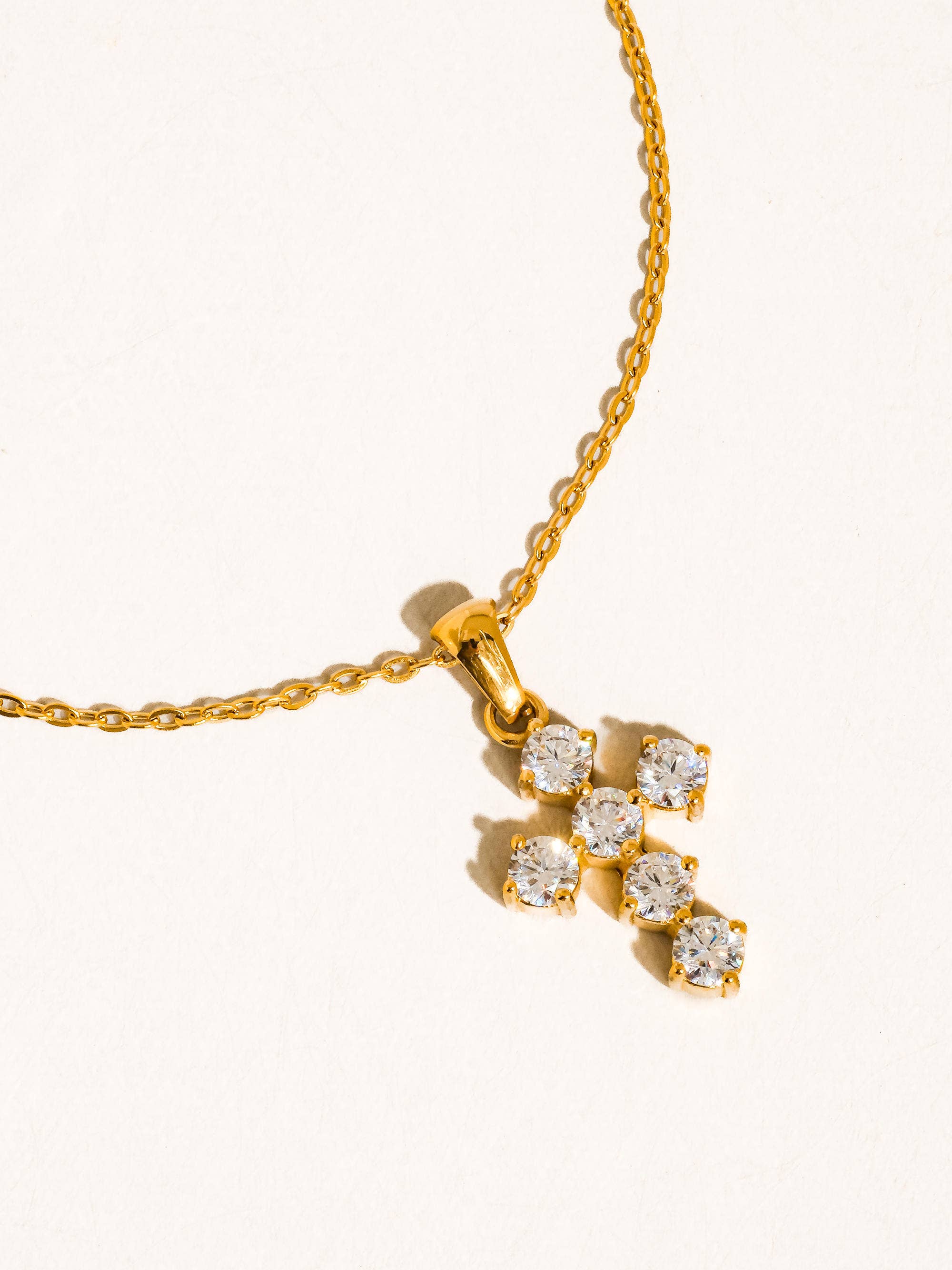 Raimon  Cross Necklace: Yellow Gold