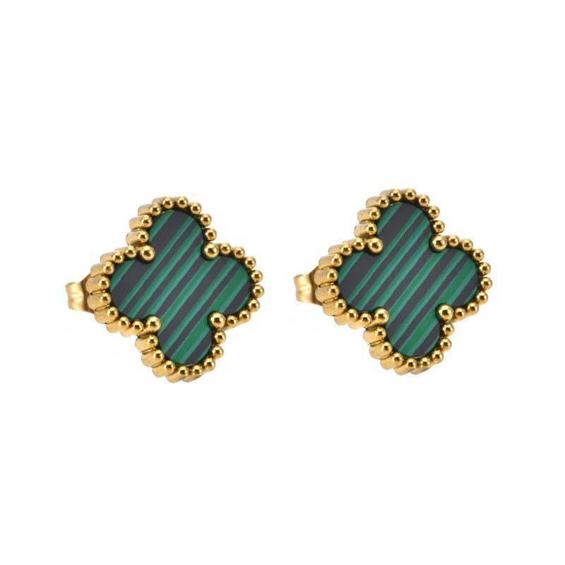 VINTAGE CLOVER  STUD EARRINGS
