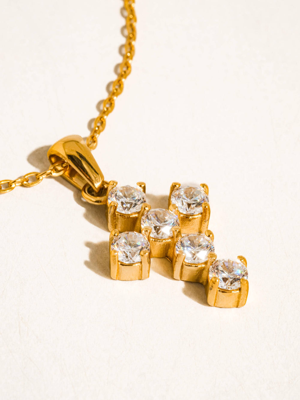 Raimon  Cross Necklace: Yellow Gold