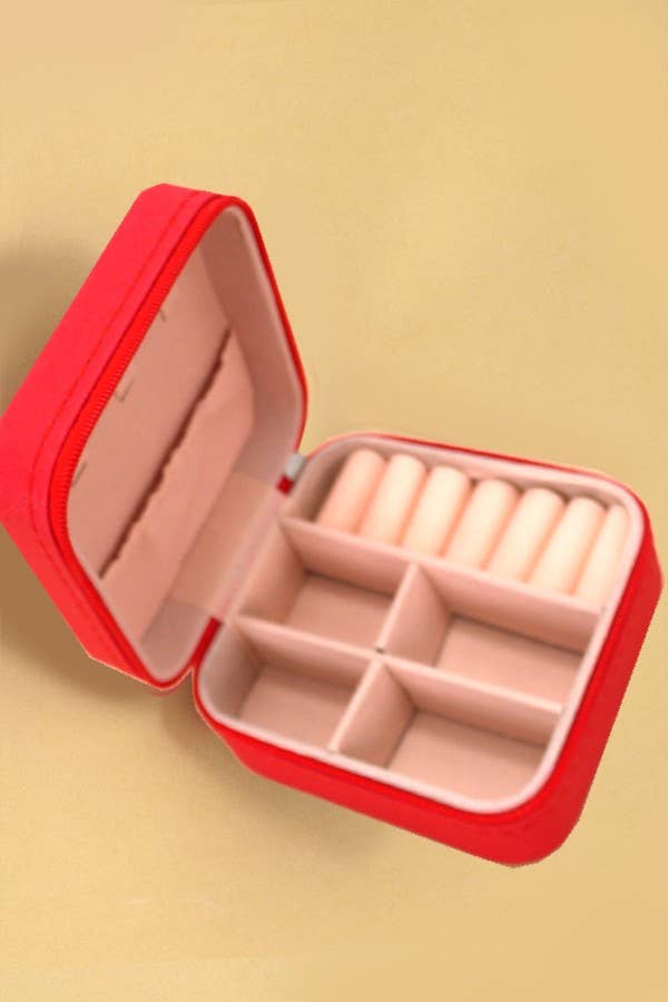 JEWELRY ORGANIZER TRAVEL BOX CASE | 40P532: LT Pink