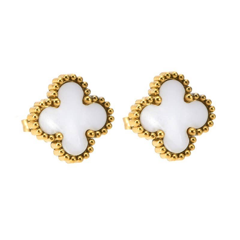 VINTAGE CLOVER  STUD EARRINGS