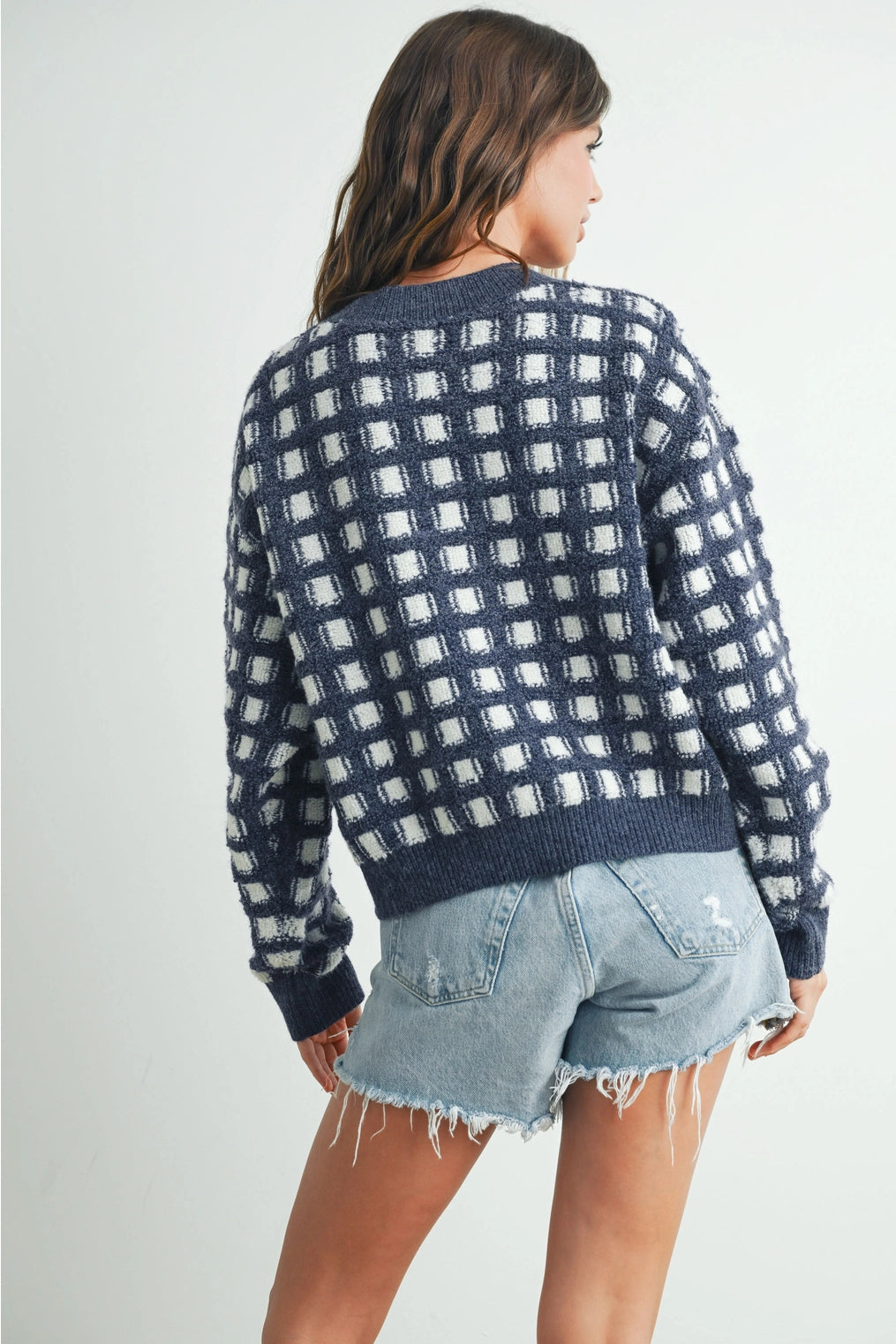 Checkered Blue Cardigan